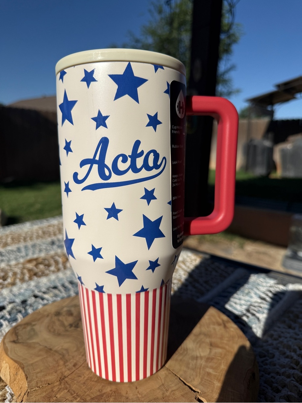 40oz Acta Americana Stars & Stripes Travel Tumbler - Red, White & Blue NWT